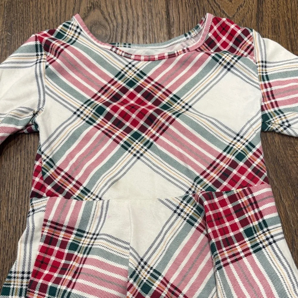 The Children's Place Red and White Plaid Long Sleeve Dress